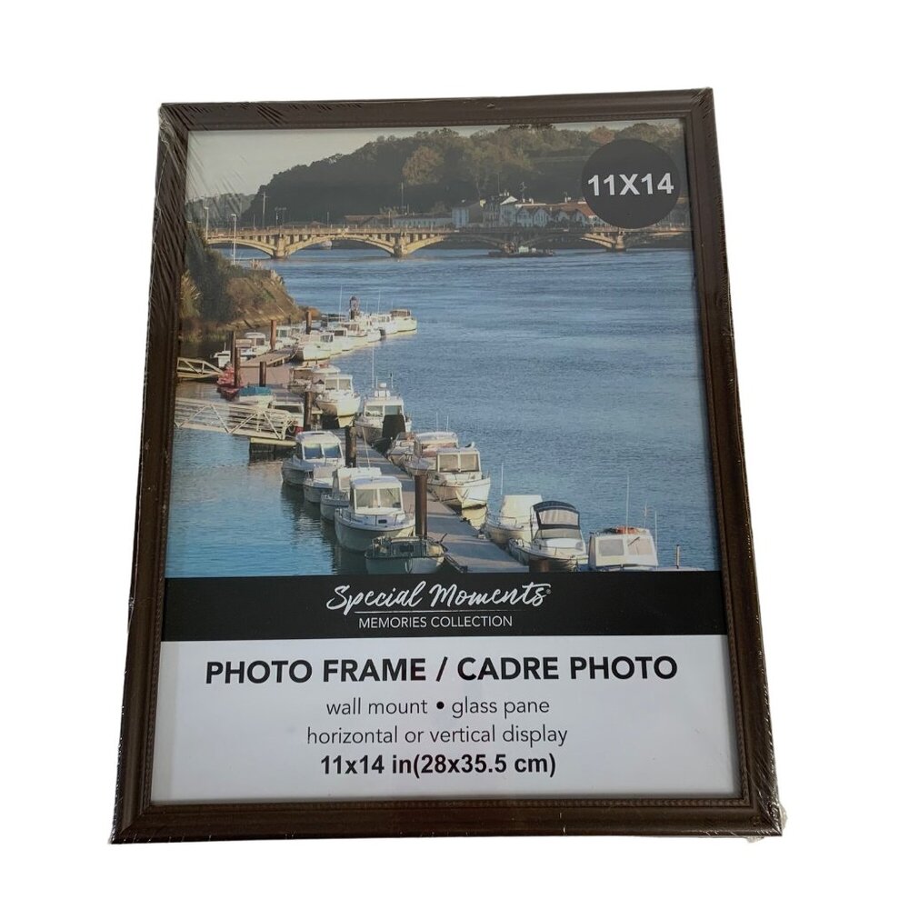 Photo Degree Frame Brown Rim Wall Mount 11"x14" Horizontal Vertical Picture